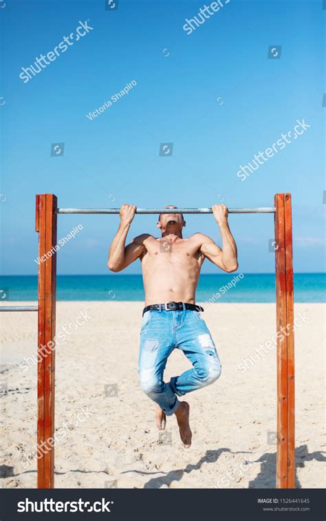 Male Athlete Naked Torso Training On Stock Photo Shutterstock