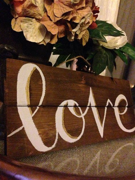 Handpainted Wooden Love Sign Etsy Love Signs Hand Painted Wooden