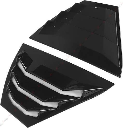 Gloss Black Rear Window Louver Vent Shutter Cover Trim For Nissan Sent