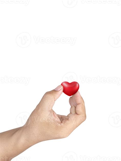 A Man hand holding red heart. transparent background 34799960 PNG