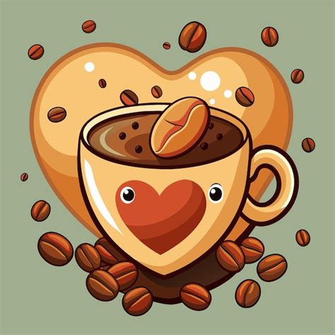 La espuma de amor del café con frijoles ilustración del icono de