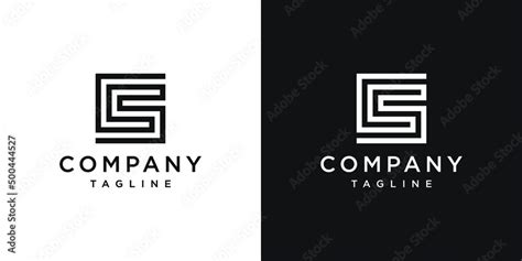 Creative Letter CS Monogram Logo Design Icon Template White and Black ...