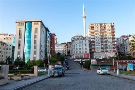 RIZE, TURKEY - November 9, 2021: a View from the City Center of Rize, an Important Turkish City ...