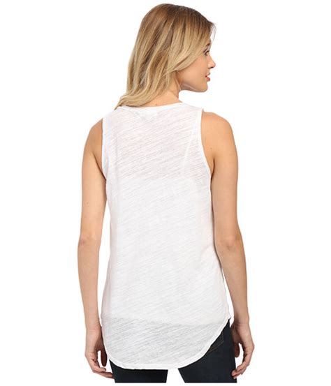 Lna Torn Pocket Tank Top White Modesens