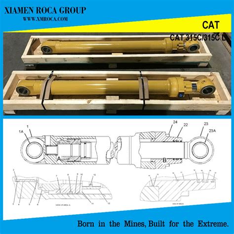 Cat 315c 315cl Excavator Cylinder Hydraulic 1733486 RAM Cat Type