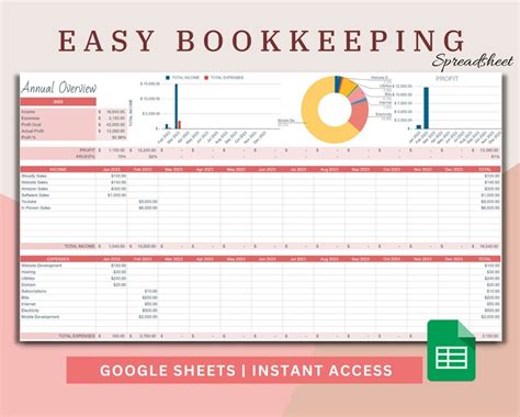 Small Business Bookkeeping Template Easy Bookkeeping - Etsy