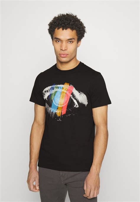 Ps Paul Smith Slim Fit Eye T Shirt Print Black Schwarz Zalando At