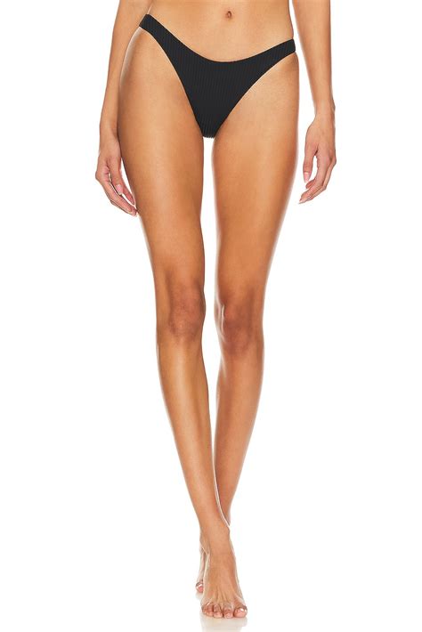 Vitamin A California High Leg Bikini Bottom In Black EcoRib REVOLVE