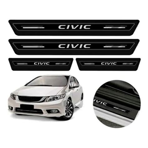 Soleira De Porta Honda Civic 2013 A 2016 Resinada Platinum Poroso