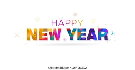 Happy New Year Modern Futuristic Colorful Stock Vector Royalty Free