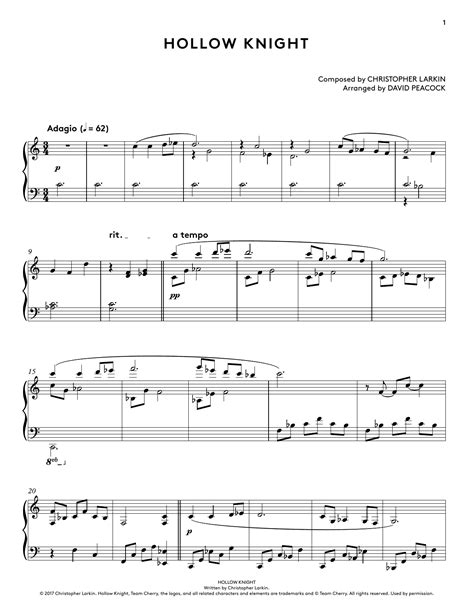 Hollow Knight From Hollow Knight Piano Collections Arr David