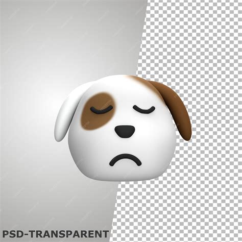 Premium PSD | 3d dog emoji close eyes