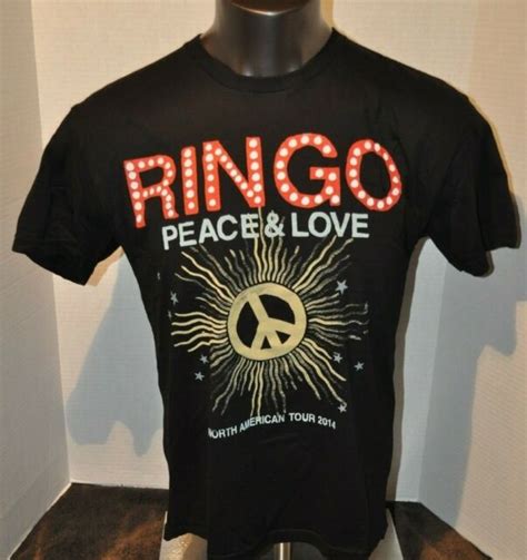 Ringo Starr Peace And Love Tour 2014 Black T Shirt New Official Merch