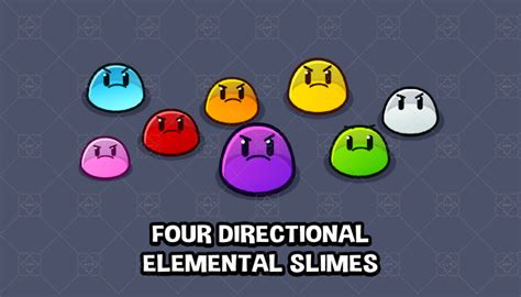 Animated Four Directional Elemental Slime Enemies Gamedev Market