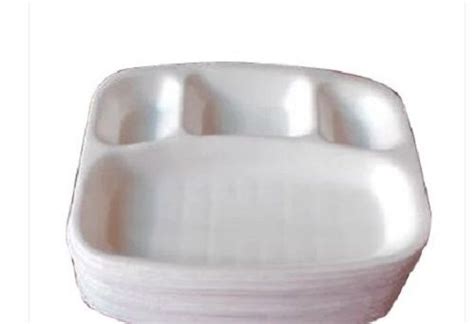 4 Compartment Plain White Thermocol Plate At Best Price In Jalandhar