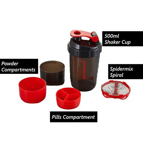 PLASTIC Flip Top Cap Spider Gym Shaker Use For Storage Juice 500ml