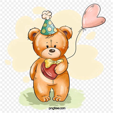 Teddy Bear Birthday PNG Picture, Cartoon Style Birthday Teddy Bear Element, Bear Clipart, Teddy ...