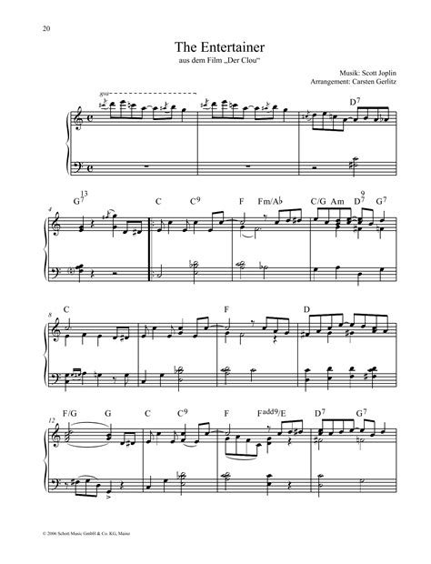 The Entertainer By Scott Joplin Sheet Music For Piano Solo At Sheet