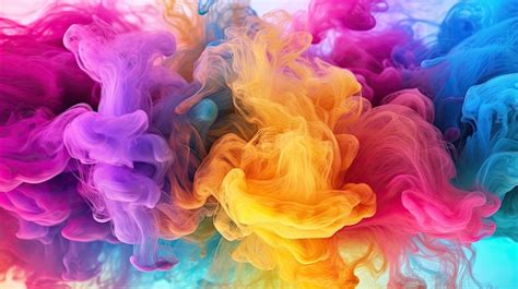 Premium AI Image | Spectrum of colorful rainbow smoke in water wallpaper