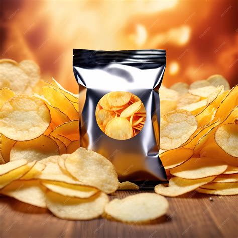 Premium Photo Bag Of Fried Potato Chips Blank Generic Packaging