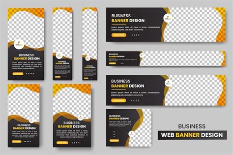 Premium Vector Set Of Web Banners Of Different Sizes Abstract Banner