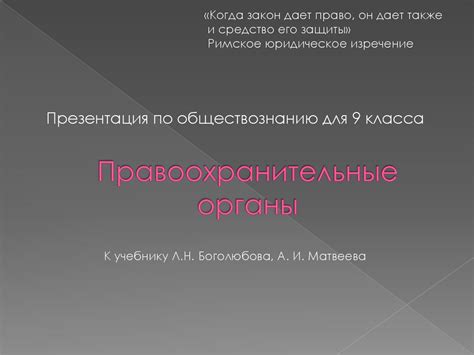 Правоохранительные органы. 9 класс - презентация онлайн