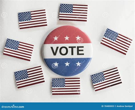 Vote Button With American Flags Stock Image Image Of Blue Circle