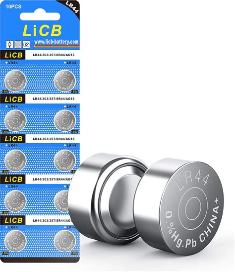 LiCB 10 Pack LR44 AG13 357 303 SR44 Battery 1 5V Button Coin Cell