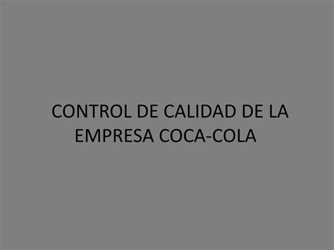 Manual De Calidad De La Empresa Coca Cola