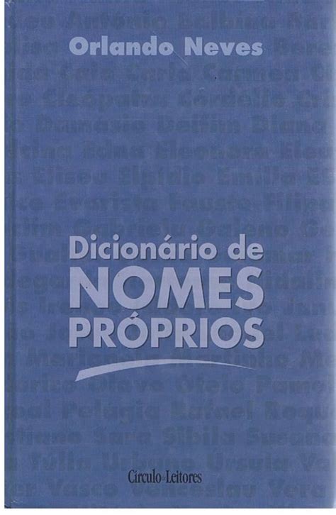 DICIONÁRIO DE NOMES PRÓPRIOS Livraria Santiago