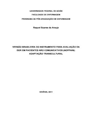 Fillable Online VERSO BRASILEIRA DO INSTRUMENTO PARA AVALIAO DA DOR EM