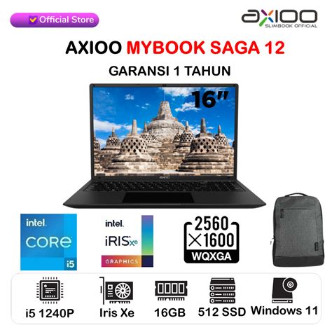 Jual LAPTOP AXIOO MYBOOK SAGA 12 I5 1240P 8GB 256SSD Windows 11 16