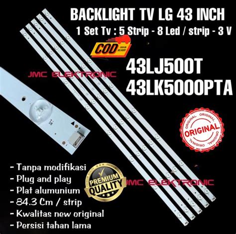 Jual BACKLIGHT TV LED LG 43 INC 43LJ500T 43LK5000 43LJ500 LAMPU BL 3V