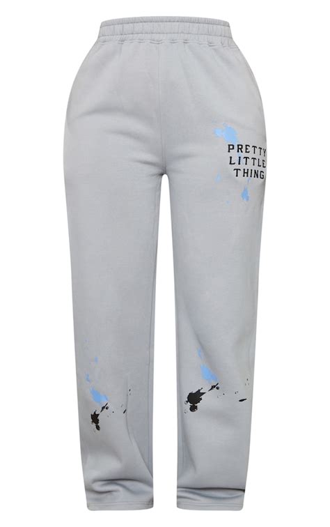 Shape Grey Printed Straight Leg Joggers Shape Prettylittlething