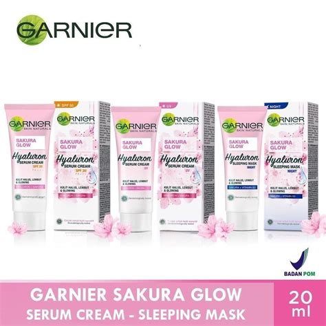 Jual Garnier Sakura Glow Hyaluron Serum Cream Sleeping Mask 3 Jenis