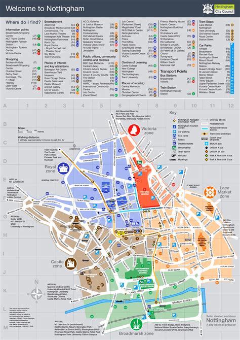 Nottingham sightseeing map - Ontheworldmap.com