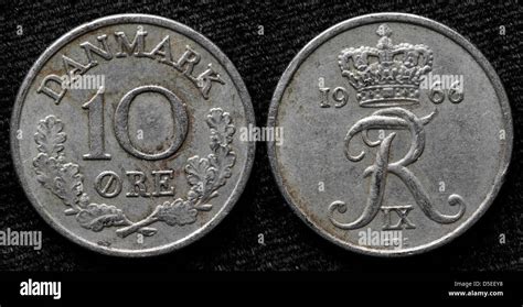 10 Ore Coin Frederik Ix Denmark 1966 Stock Photo Alamy