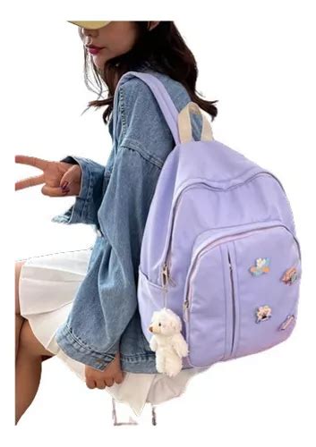 Mochila De Estilo Coreano Casual Nailon Creativo Impermeable Color