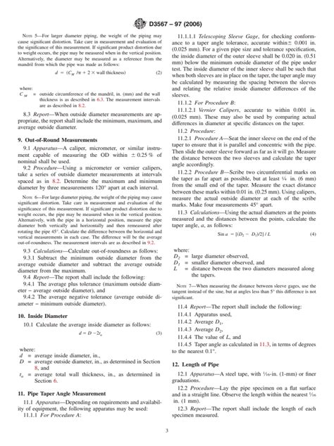 Astm D Standard Practice For Determining Dimensions Of