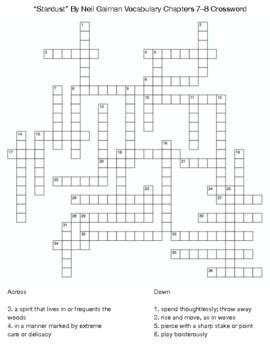 Stardust By Neil Gaiman Vocabulary Chapters 78 Crossword TPT