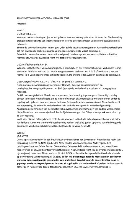 Arrest Essentie Van De Jurisprudentie Week Samenvatting