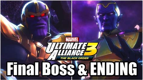 Marvel Ultimate Alliance 3 The Black Order Final Boss Fight Thanos And Thane And Ending Youtube