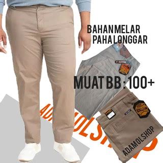 Celana Panjang Pria Chino Big Size Super Jumbo Bahan Chinos Melar Paha