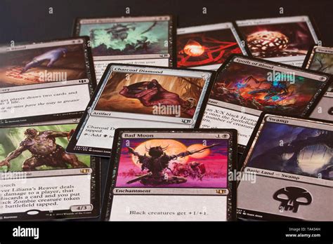 Cards of game Magic: The Gathering. Magic can be played by two or more ...
