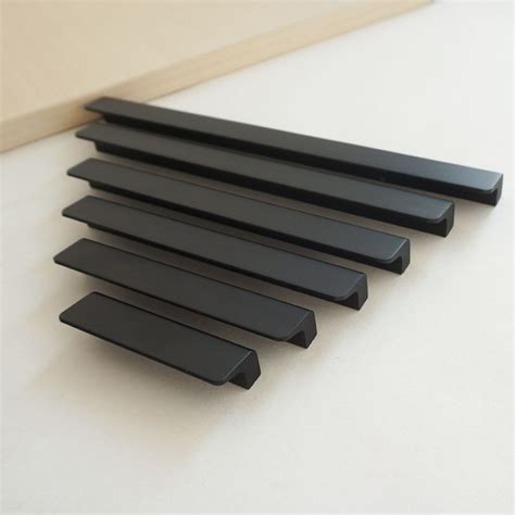 Black Cabinet Handle Kitchen Handles Modern Drawer Pull Knob Wardrobe ...