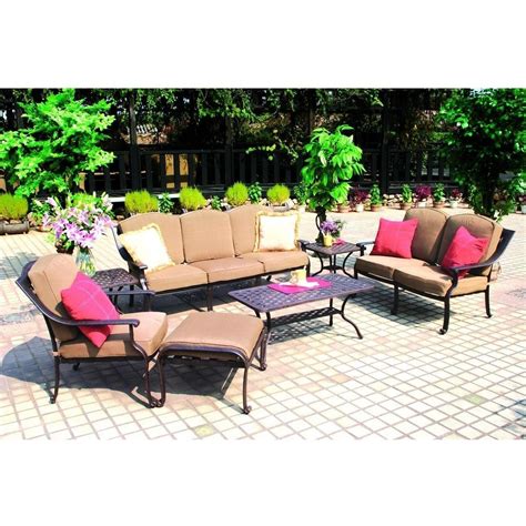 Darlee Ten Star 7 Piece Cast Aluminum Patio Conversation Seating Set