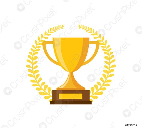 Trophy Cup Flat Style Icon Vector Illustration Stock Vector 4793617