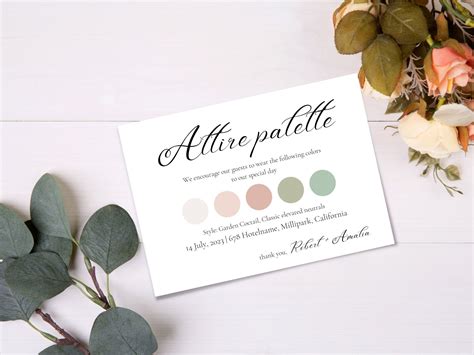 Attire Palette Color Dress Code Card Graphic By EvaTemplates