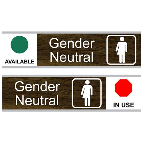 Gender Neutral Available In Use Sliding Engraved Sign Egre 25518 Sym Slide Whtonwlnt