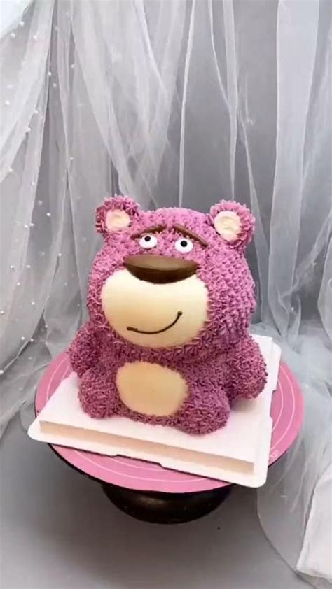 Cute pink teddy bear cake – Artofit